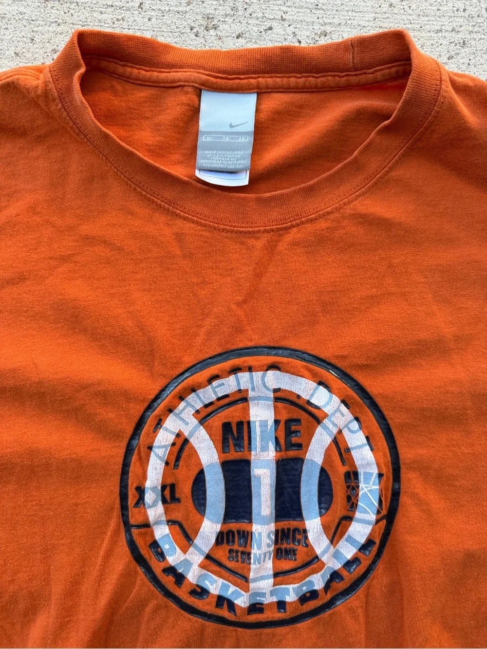 Nike Orange Short Sleeve Tee with Center Graphic
